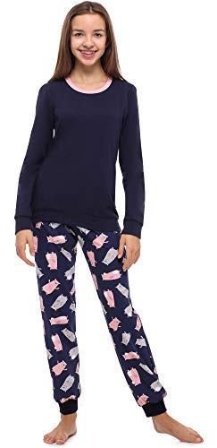 Preisvergleich Produktbild Merry Style Mädchen Jugend Schlafanzug MS10-238(Marineblau / Teddybär, 176)