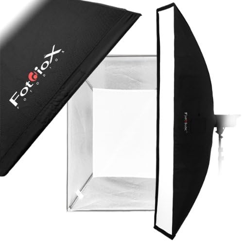 Fotodiox Pro Strip Box softbox 12"x80" with Speedring and Eggcrate (2x2x1.5 Grid), for Novatron M Series Monolight M150, M300, M500, Bare Tube Head 2107FC Strobe Flash Light, Soft Box, Speed Ring