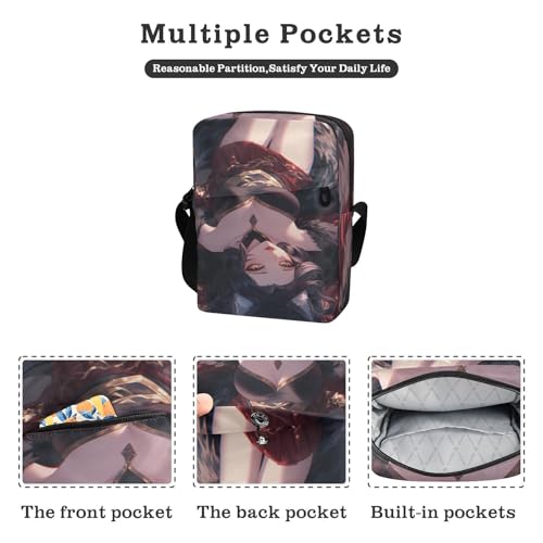 messenger bag for women crossbody Crossbody Bags For Women Shoulder Handbag For Travel Adjustable Strap for outdoor sports outdoor sports- Fox Anime Beauty2