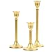 Koyal Wholesale Gold Taper Candle Holder Set of 3, Candlestick Set, Tall Candle Holders