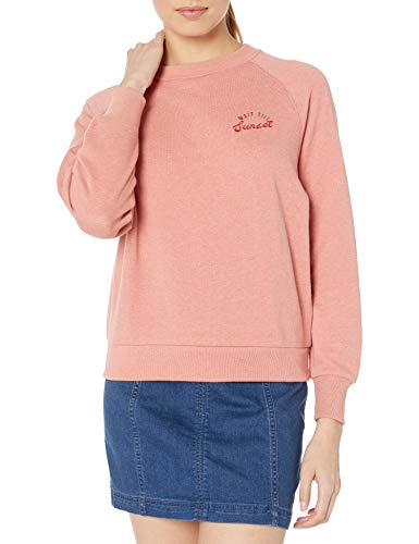 Billabong Women's Graphic Crew Neck Sweatshirt, Burnt Coral, S