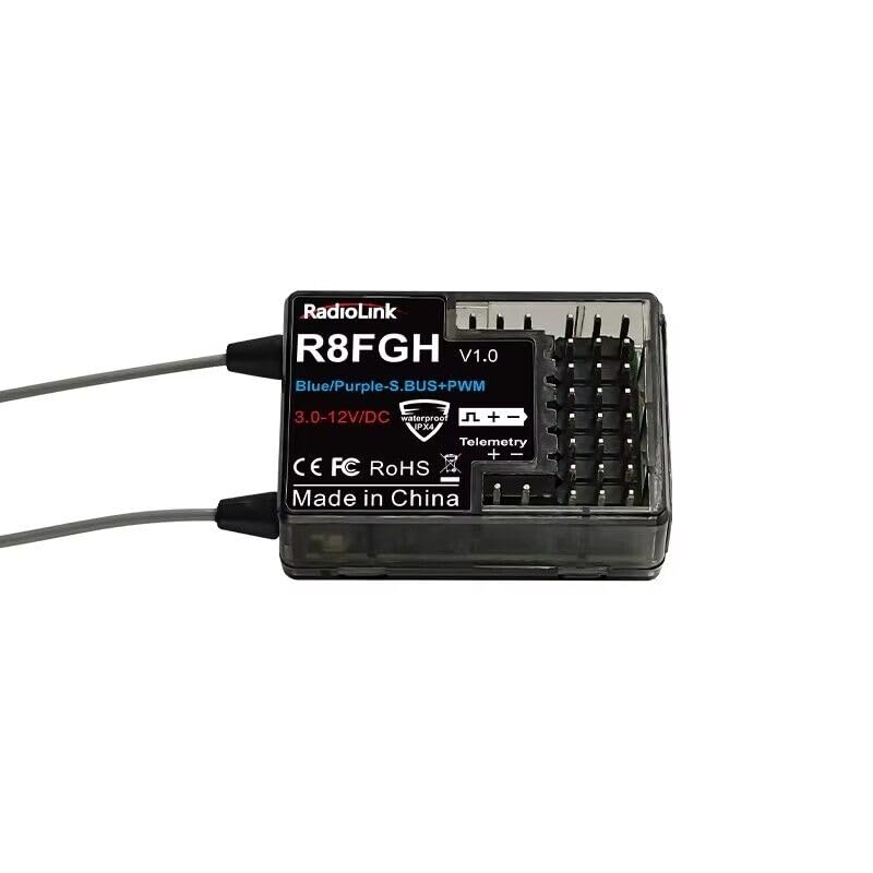 RadioLink R8FGH Gyro Receiver Dual Antenna 8CH High Voltage 14S for RC Car Boat