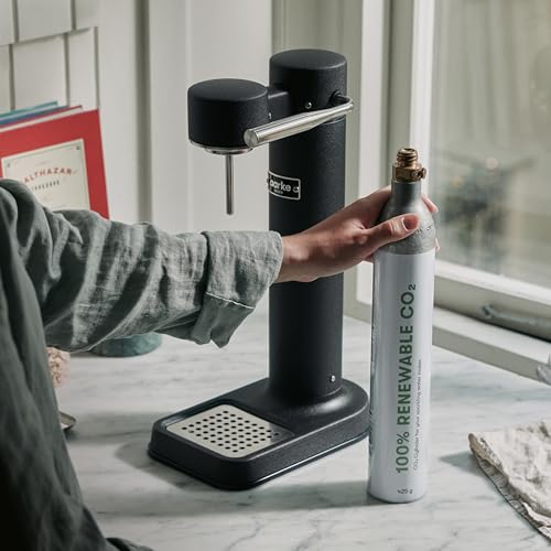 Image of Aarke Carbonator 3 - Sparkling Water Maker & CO2 Cylinder, Matte Black | CO2 Cylinder Included, Stainless Steel, Cordless Soda Maker for Home, Carbonated Water Machine, BPA-free PET Bottle Included