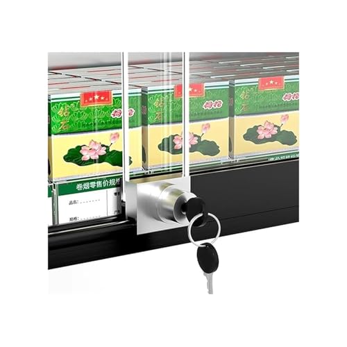 Vitrine à cigarettes avec pousse-cigarettes automatique et porte à serrure - 5