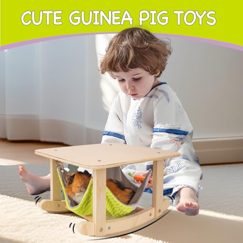 BESNEW Rede de porquinho-da-índia ampliada com design de balanço, brinquedos de porquinho-da-índia d