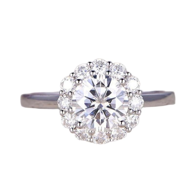 Bague moissanite argent 925 anneau plaqué diamant femme LK_DHR_0502