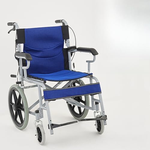 Gixuzol車椅子 アルミ製 折りたたみ 車椅子 折り 介助型 軽量アルミ製 簡易車椅子 軽量車椅子 透気性 介護用品 お年寄 旅行用 外出用 (ブルー)