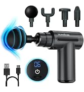 HOMEBASIC Muscle Mate Gun Massager For Full Body Pain Relief|4 Massage Heads,6 Speeds|3600mAh USB...