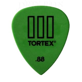 Lot de 12 médiators standards Dunlop Tortex TIII pour guitare livrés dans une boîte de rangement pratique 0,88 mm verts - Les Beatles, Paul McCartney, John Lennon, RIngo Starr, George Harrison