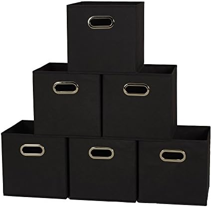 Household Essentials Foldable Fabric Storage Bins 6 Piece Set, St...