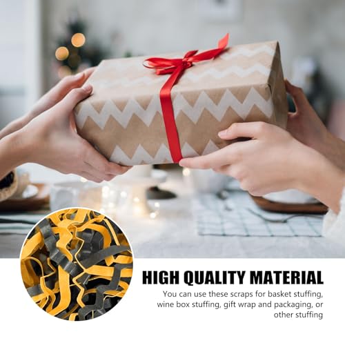 Image of ZEBMOON 2 LB Black Gold Crinkle Cut Paper Shred Filler Great for Gift Wrapping, Basket Filling, Birthday, Wedding, Halloween, Thanksgiving, Graduation, New Year Party Decorations Filling Supplies