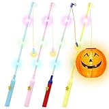KKSTOTO Laternenstab Kinder, 4 Stück Laternenstäbe mit 4 Warmes Licht, Kindgerecht, Hell, Stabil, Elektronischer Laternen Stab 40 cm, für St. Martin, Kinderfesten, Halloween, Laternenumzüge, Karneval