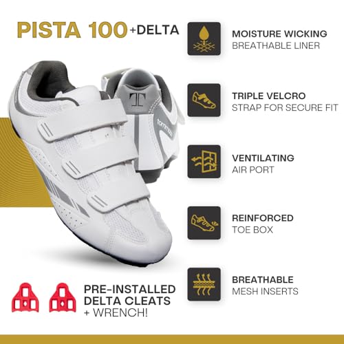 Tommaso Pista 100 SPD & Peloton Shoes for Women—Ready to Ride with Peloton Delta Cleat or SPD Cleats for Road Bicycles & Various Indoor Bikes—Explore Vareity Cycling Shoes & Bike Accessories2