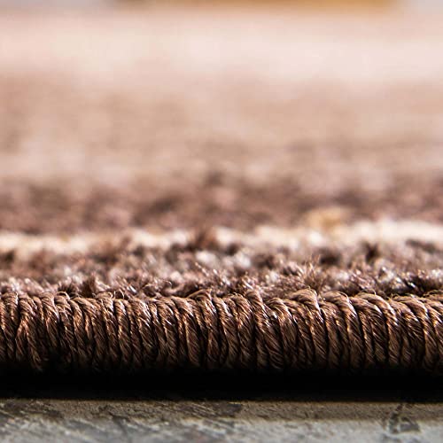 Unique Loom Autumn Collection Modern Contemporary Casual Abstract Area Rug, Rectangular 9' 0 X 12' 0, Brown/Beige Border #TOP13