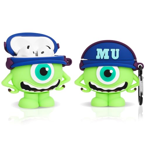 Funda linda para AirPods de 4ª generación, para auriculares inalámbricos AirPods 4, XMBYGY Funda de carga de silicona con dibujos animados a prueba de golpes con mosquetón para hombre, mujer