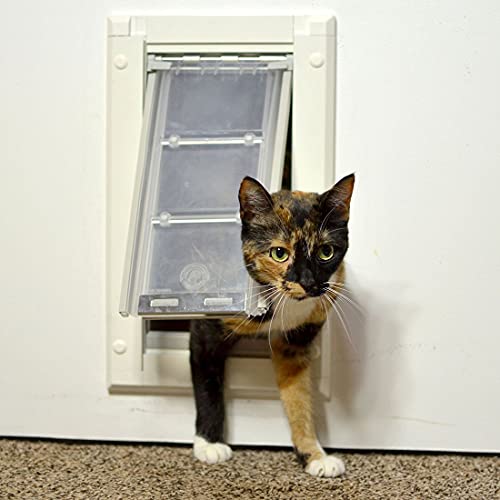 Endura Flap Cat Door For Doors | Ideal For Cats And Small Dogs | Energy Efficient Pet Entry With Secure Locking Cover | Premium Quality Aluminum Frame | Made In The Usa | Black, Small Flap #TOP5