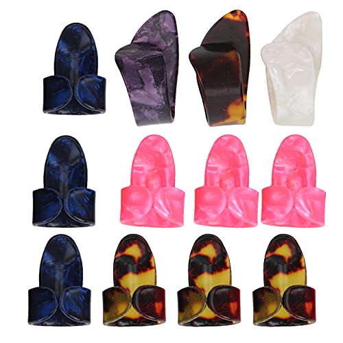pouce pick 12Pcs Finger Picks Celluloid Thumb Index Finger Accessoires de guitare avec boîte de rangement médiators pour… - Les Beatles, Paul McCartney, John Lennon, RIngo Starr, George Harrison pouce pick 12Pcs Finger Picks Celluloid Thumb Index Finger Accessoires de guitare avec boîte de rangement médiators pour…