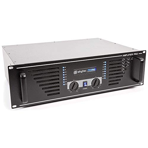 Skytec SKY- 2000B - Amplificateur Professionnel, 2x 2000W, Couleur Noire, Technologie Moderne et Fiable, Large Plage de Fréquences, Idéal pour Soirées et Concerts