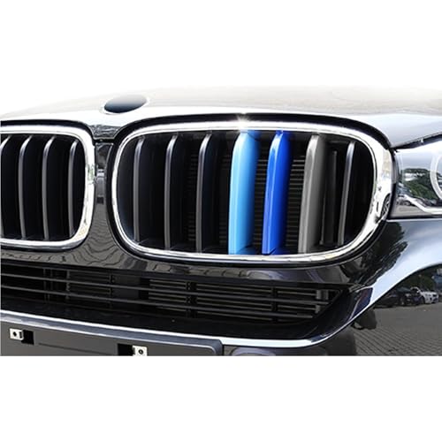 Image of x xotic tech Iconic 3-color Tri Grille Insert Trims Strips, Front Center Kidney Grilles Compatible with BMW X6 F16 2017 2018 2019 (7 Standard Grill Beam Bars)