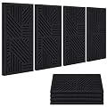 BUBOS 4 Pcs Decor Acoustic Panel 23.6x11.8" Self Adhesive Acoustic Wall Art