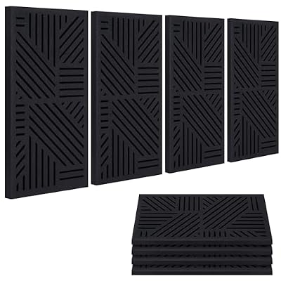 BUBOS 4 Pcs Decor Acoustic Panel 23.6x11.8" Self Adhesive Acoustic Wall Art