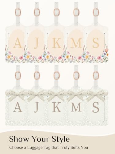 Seorsok 2PCS Initial Luggage Tags for Suitcases,Colorful Floral — 사진 7