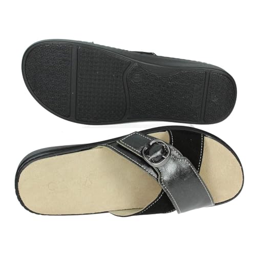 Chaussons bas noir pour pieds sensibles Cinzia Soft - 7