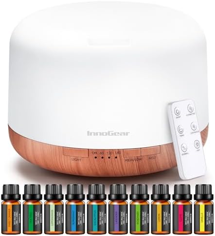 InnoGear Aromatherapy Diffuser & 10 Essential Oils Set, 500ml Ess...