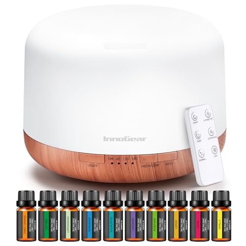 InnoGear Aromatherapy Diffuser & 10 Essential Oils Set,...