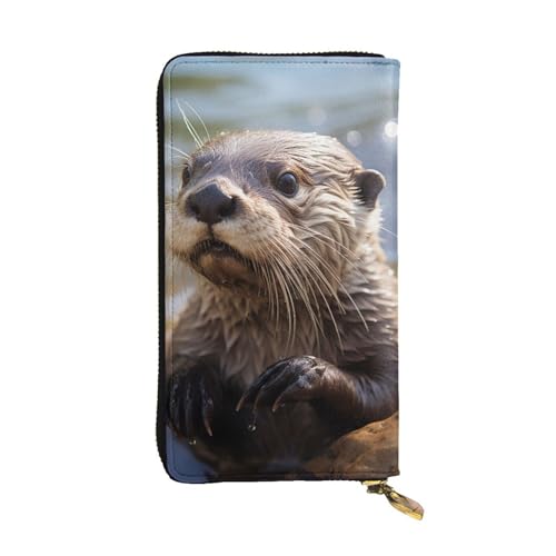 Portefeuille cuir femme grande capacité au design loutre