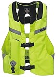 Hit-Air MLV Airbag Vest – Motorcycle Safety Vest with Automatic CO2 Deployment – Lightweight, Reusable, Adjustable Fit – Unisex Protective Riding Harness – Yellow – Size Medium