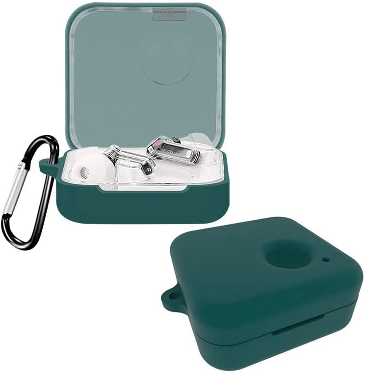Miniatura 2 de Funda de silicona para auriculares Nothing_Ear 1, funda protectora para auriculares con llavero, accesorios para auriculares (verde)