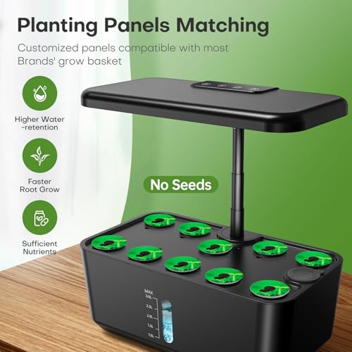 Indoor Garden Hydroponic Growing System: Plant Germination Kit Aeroponic Herb Vegetable Growth Lamp Countertop with LED Grow Light - Hydrophonic Planter Grower Harvest Veggie Lettuce