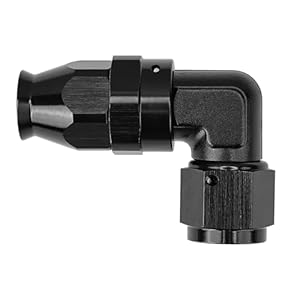 EVIL ENERGY 6AN PTFE Hose End Fitting 90 Degree Black Tight Radius Aluminum for Teflon Hose Only