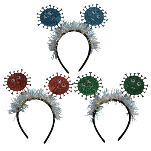 Veemoon 3 Piezas Diadema Divertida Facturado Pelo Ondulado Mujer Fiesta Pequeño Chicas Banda Lentejuelas Accesorio Para El Cabello Diademas Divertidas Celebration Hair Hoop El Plastico