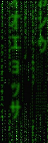 1art1 Matrix Poster Stampa Artistica su Tela Codice, Pioggia Verde Quadro da Parete sulla Barella | Murale XXL | Immagine 150x50 cm