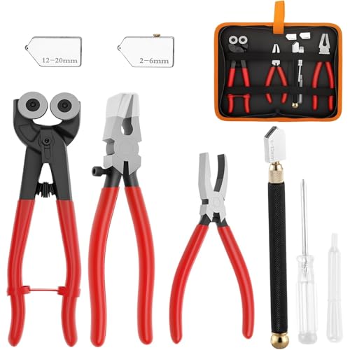 Reviews de Herramientas para cortar vidrio al mejor precio. 43 1 juego de herramientas de corte de vidrio resistente, herramientas de mosaico con ruedas profesionales para azulejos de vidrio con ruedas