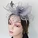 Fascinators Hats 20s 50s Pillbox Hat Cocktail Tea Party for Women (Grey, One Size)