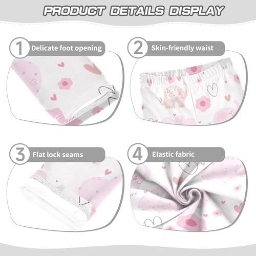 Pink Elephant Girls Leggings,Workout Leggings for Girls Toddler Athletic Legging Size for 3-10T3