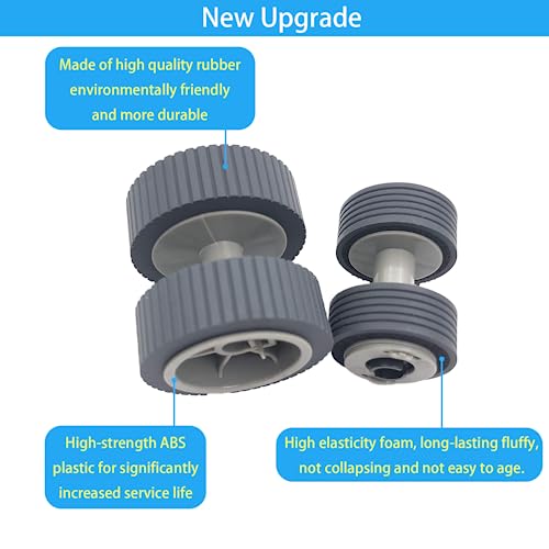Image of 2025 Upgraded PA03540-0001 PA03540-0002 Brake Roller Pick Roller Without Shaft Scanner Part,Compatible with Fujitsu Fi-6130 Fi-6130Z Fi-6140 Fi-6140Z Fi-6230 Fi-6230Z Fi-6240 Fi-6240Z Fi-6125 Fi-6225