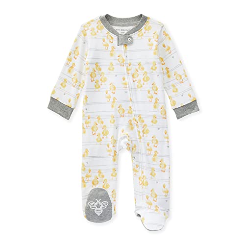 Image of Burt's Bees Baby unisex-baby Sleep & Play, Organic One-piece Romper-jumpsuit Pj, Zip Front Footed Pajama
