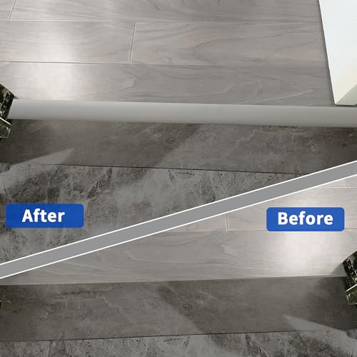 4M Laminate Flooring Threshold Transition Strip,PVC Door Bars for Doorways,Self Adhesive Vinyl Floor Edge Trim,Tile to Laminate Beading,Floor Joining Strip Gap Covering(5cm,Grey)