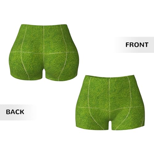 Green Grassland Pattern Sports Shorts, high Elastic Slim Fitness Pants, Suitable for Yoga/Leisure/Daily wear3