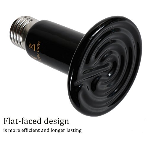 Zacro Reptile Heat Lamp 100W with One Digital Thermometer, Infrared