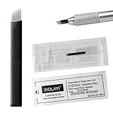 S12 0.18mm Nano Eyebrow Microblading Needles,30Pcs Disposable Permanent Makeup Manual Tattoo Needle...