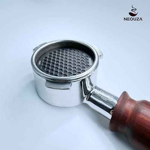 NEOUZA V4 Espresso-Pucksieb, 0,8 mm dick, Wabengeflecht, doppellagig, schwarze Schutzbeschichtung für Kaffeesiebträgerkorb (2, Silber… – Ansicht 3