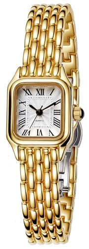 ADSBIAOYE Gold Watches for Women with Square Roman Dial Vintage