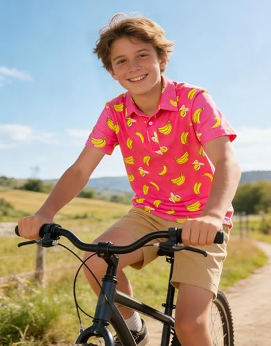 Cuddomper Boys Polo Golf Shirt Fashion Baseball Clothes Banana 11-12 Years - image 6