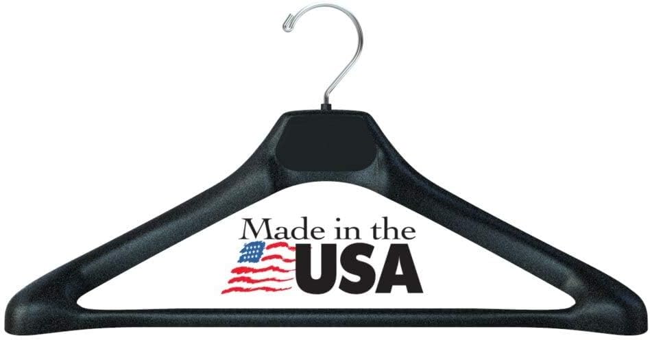 17 1/2" Mod Suit Hanger-AMA, Chrome Metal Hook, Anti-Slip, Packed 12 per Box, Made in USA