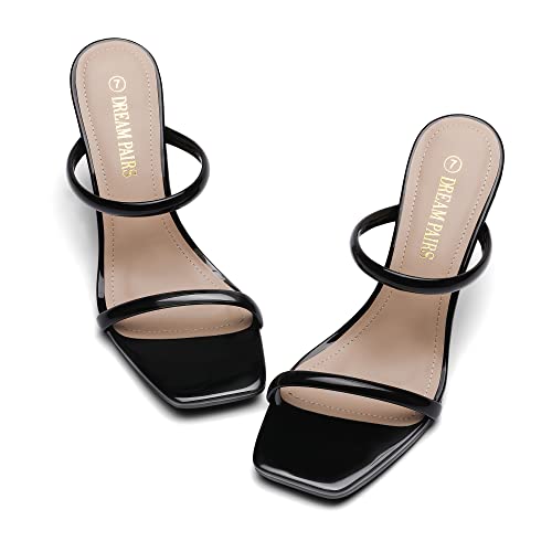 DREAM PAIRS Women's Slides Wedge Sandals Two Strap Square Open Toe Dress Shoes2
